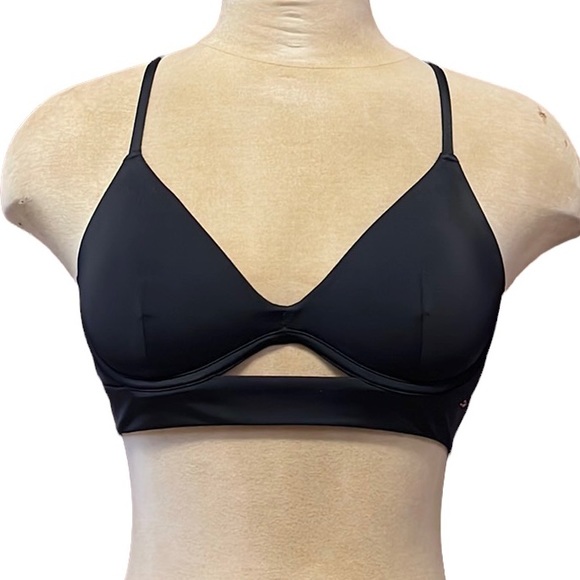 PINK Victoria’s Secret Bikini Top Black Swimsuit Bustier S Small - Picture 1 of 6